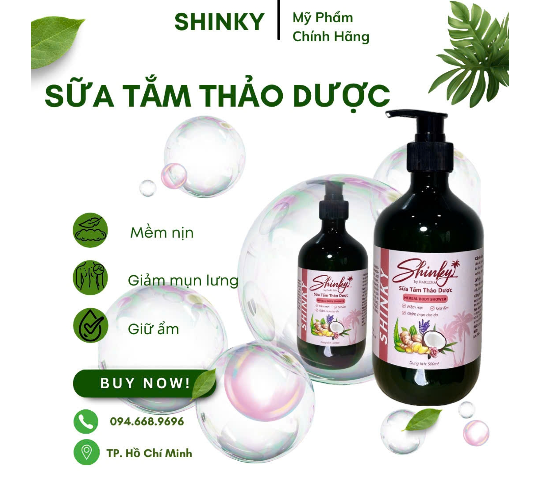 SỮA TẮM THẢO DƯỢC HERBAL BODY SHOWWER Giúp làm giảm mụn lưng, làm sạch da, ngăn ngừa viêm chân lông, làm sạch tế bào da chết.