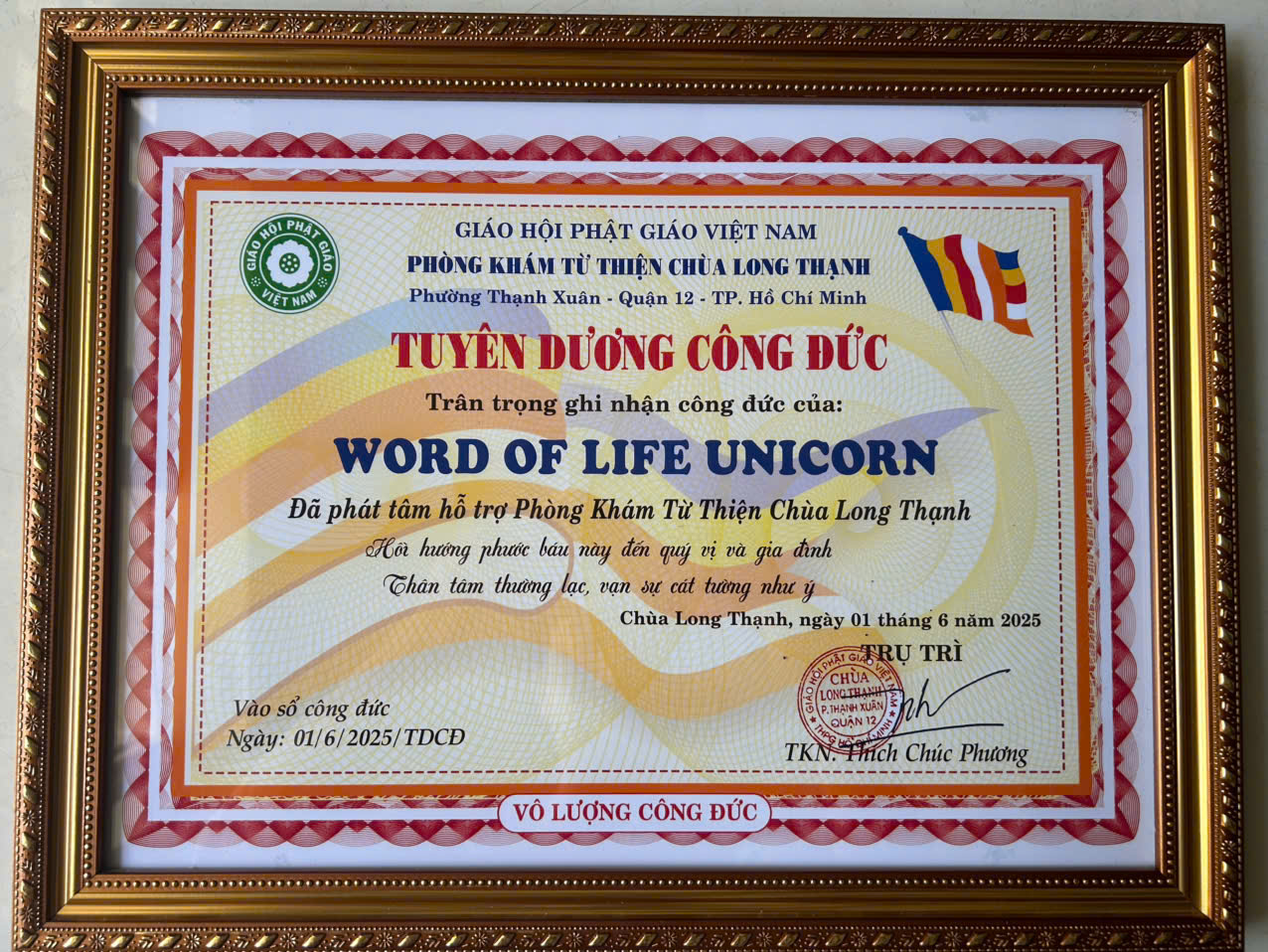 WORD OF LIFE đồng hành cùng chương trình thiện nguyện cấp phát thuốc tại chùa Long Thạnh